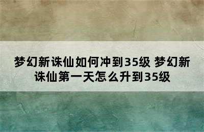 梦幻新诛仙如何冲到35级 梦幻新诛仙第一天怎么升到35级